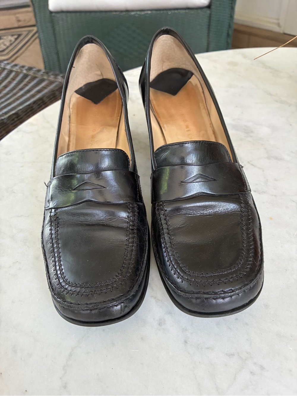Antonio Melani Black Leather Heels